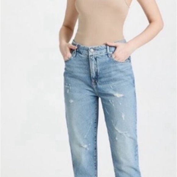 GOOD AMERICAN Distressed Straight Leg Jean Good Weekender NWT Size 14 - Picture 6 of 6